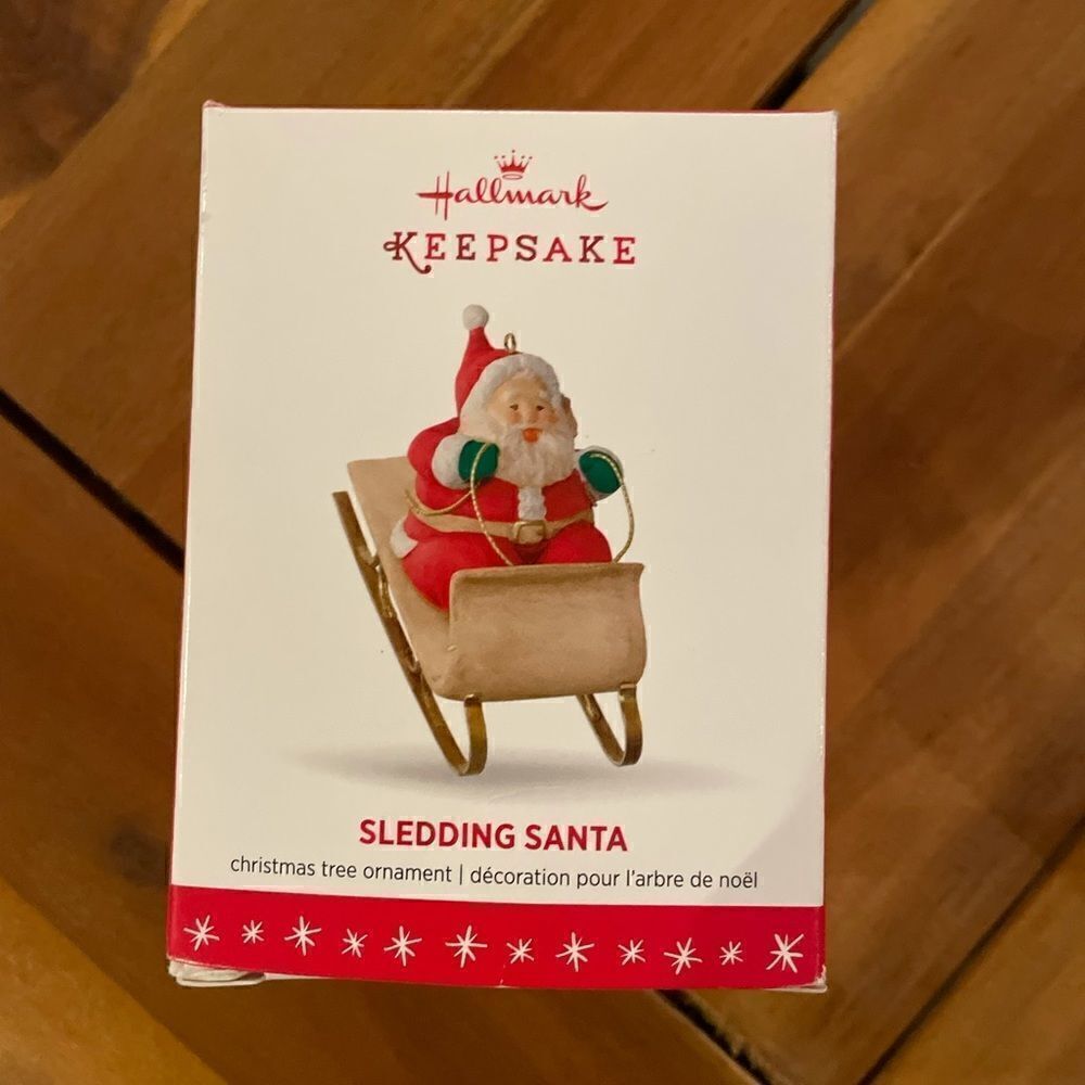 Hallmark Sledding Santa ornament  2016